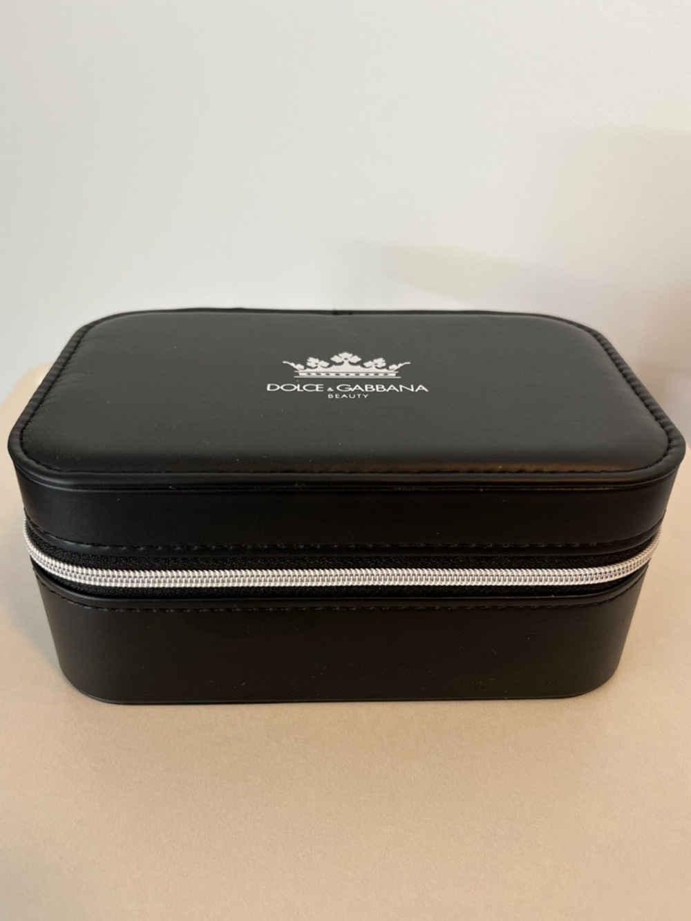 Authentic Dolce & Gabbana Black and Silver Jewelry Box Organizer / Travel Case